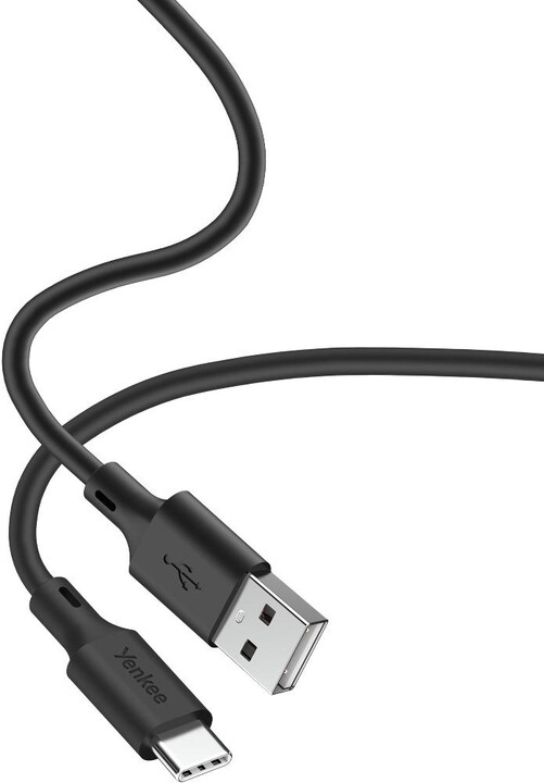 YENKEE kabel YCU 315 BK SILIC USB-A - USB-C, USB 2.0, 1.5m, černá_15542316