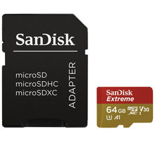SanDisk micro SDXC Extreme 64GB 100MB/s A1 UHS-I U3 V30 + SD adaptér_223052909