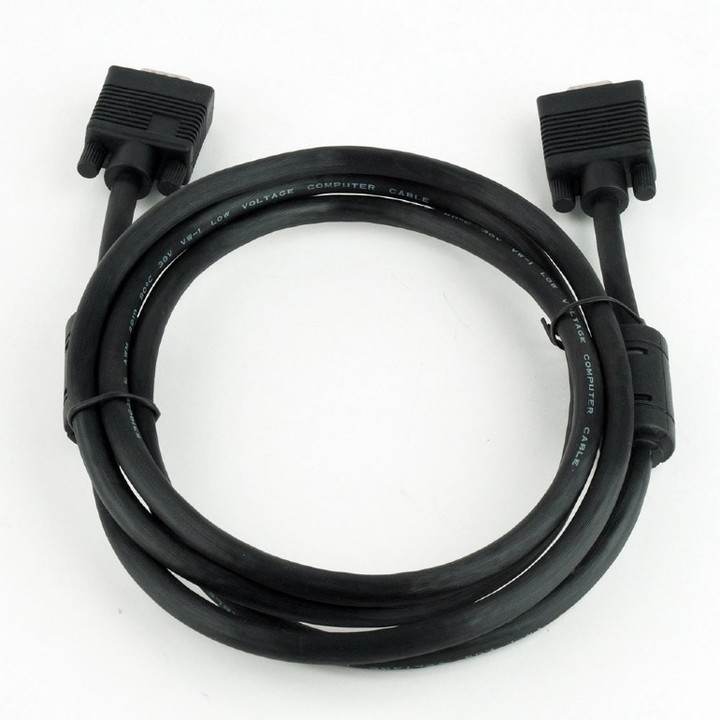 Gembird CABLEXPERT kabel prodlužovací mon 15M/15F VGA 1,8m stíněný ferrity, černá