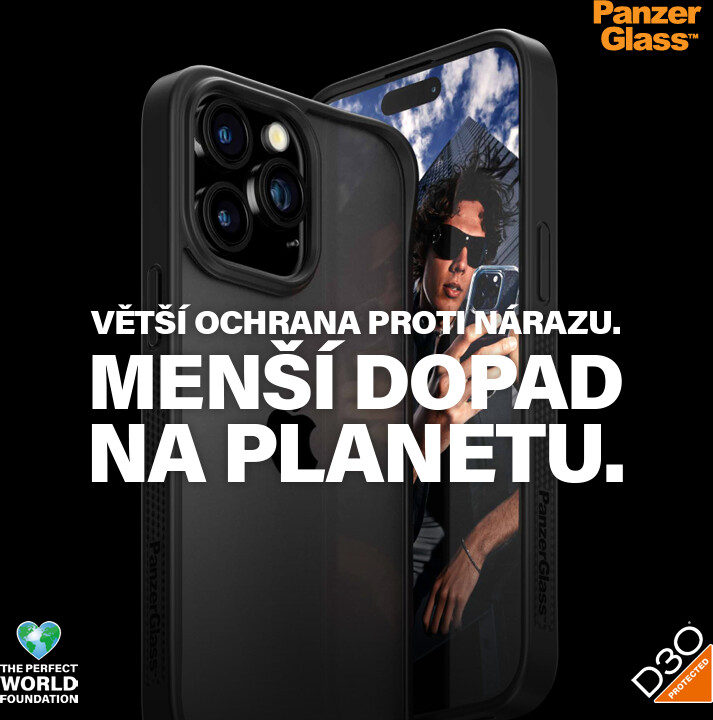 PanzerGlass ochranný kryt ClearCase D3O pro Apple iPhone 15 Pro Max, Black edition_927297955