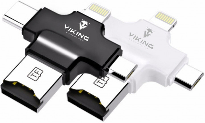 Viking OTG čtečka paměťových karet Micro SD 4v1, černá_1596746230