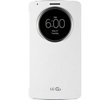 LG QUICKCIRCLE flipové pouzdro pro LG G3, bílá_1438397316