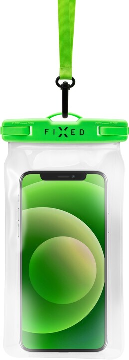 FIXED vodotěsné pouzdro Float pro mobilní telefony, univerzální, IPX8, zelená_885656937