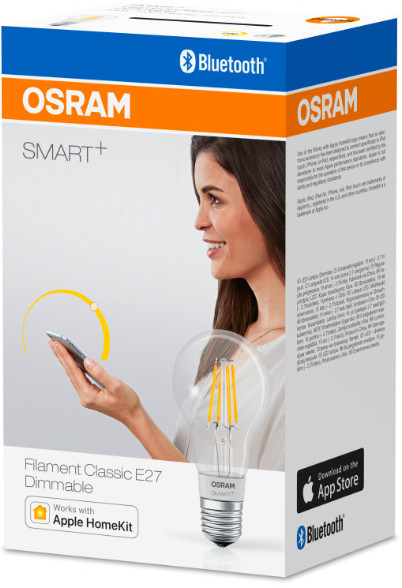 Osram Smart+ Filament Classic - LED žárovka Apple HomeKit, 5,5W, E27_803586816