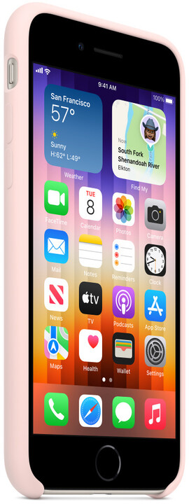 Apple silikonový kryt na iPhone SE (2022), křídově růžová_967417398