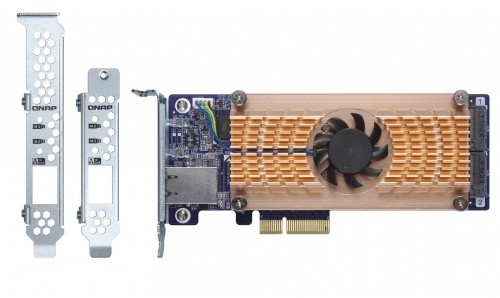 QNAP QM2-2P10G1T - Duální SSD M.2 2280 pro rozhraní PCIe a jednoportová rozšiřující karta sítě 10GbE_238747387