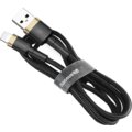 Baseus odolný nylonový kabel USB Lightning 2.4A 1M, zlatá + černá