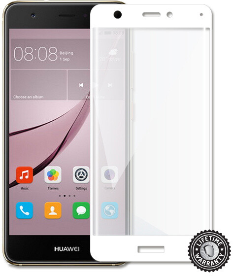 Screenshield temperované sklo na displej pro Huawei Nova, kovový rámeček, bílá_979327522