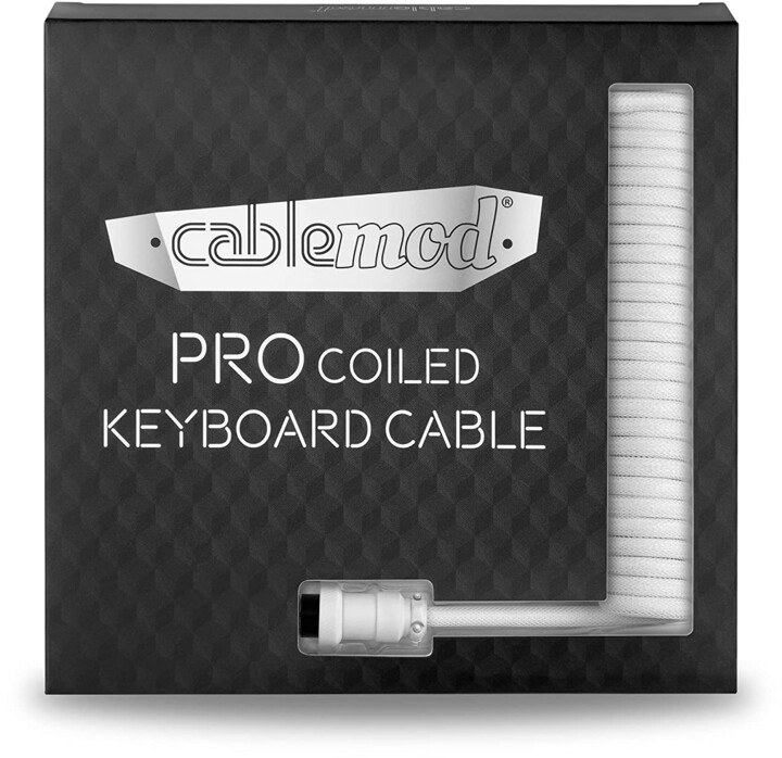 CableMod Pro Coiled Cable, USB-C/USB-A, 1,5m, Glacier White_137873675