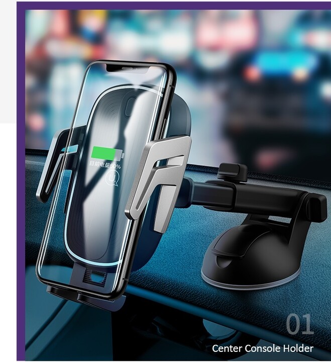 USAMS CD101 Automatic Touch držák do auta vč. bezdrátového dobíjení (EU Blister)_841653805