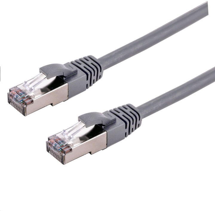 C-TECH kabel patchcord Cat6a, S/FTP, 0.25m, šedá_409401390