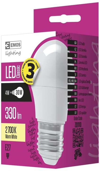 Emos LED žárovka Classic Mini Globe 4W E27, teplá bílá_1690123890