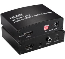 PremiumCord HDMI2.0 Repeater/Extractor 4Kx2K@60Hz s oddělením audia, stereo jack, Toslink, RCA khcon-41