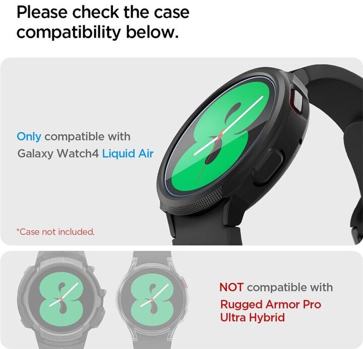 Spigen ochranné sklo Glas.tR EZ Fit pro Samsung Galaxy Watch 4 40mm, 2ks_1657488361