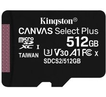 Kingston Micro SDXC Canvas Select Plus 100R 512GB 100MB/s UHS-I Poukaz 200 Kč na nákup na Mall.cz + O2 TV HBO a Sport Pack na dva měsíce
