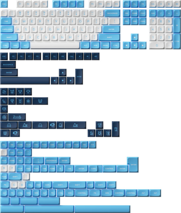 Akko UNC Blue, 227 kláves, MDA, modré/bílé_2048464638