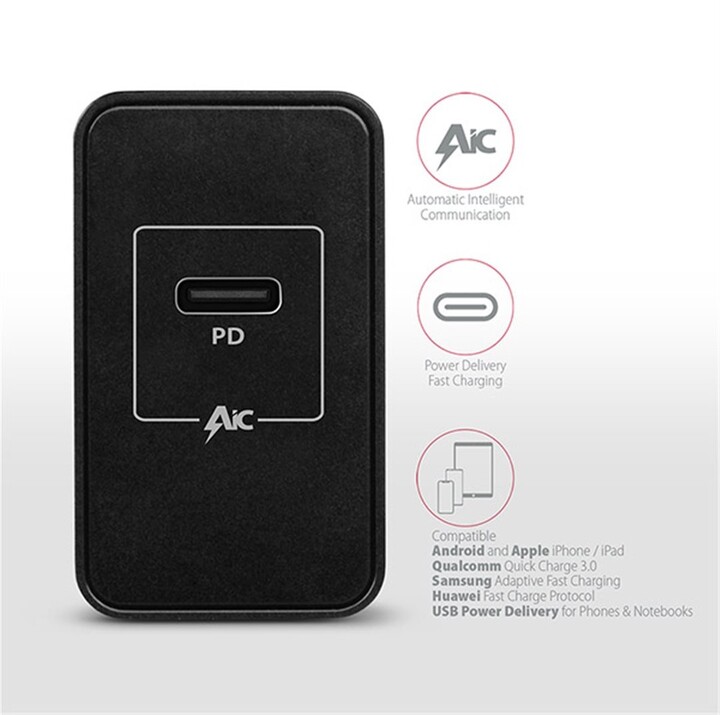 AXAGON šíťová nabíječka , USB-C PD3.0, 22W, černá_1879587245