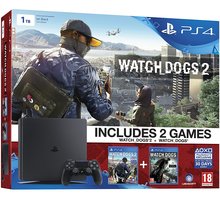 PlayStation 4 Slim, 1TB, černá + Watch Dogs + Watch Dogs 2_297452589