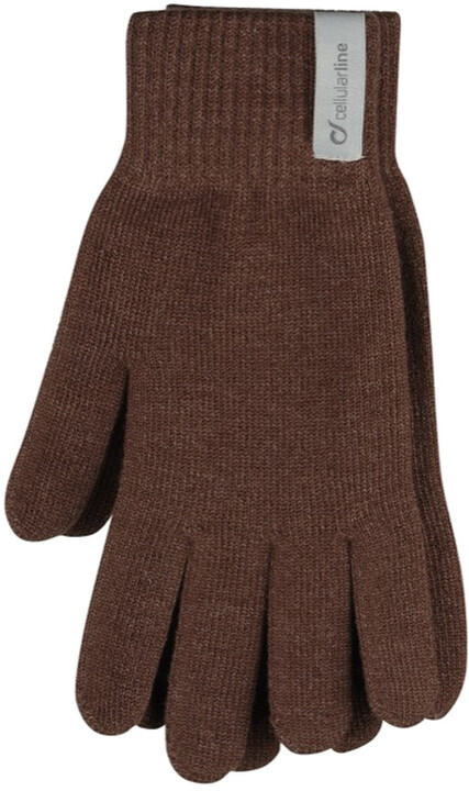 CellularLine Touch Gloves zimní rukavice na dotykové displeje, XL, hnědá_429616508