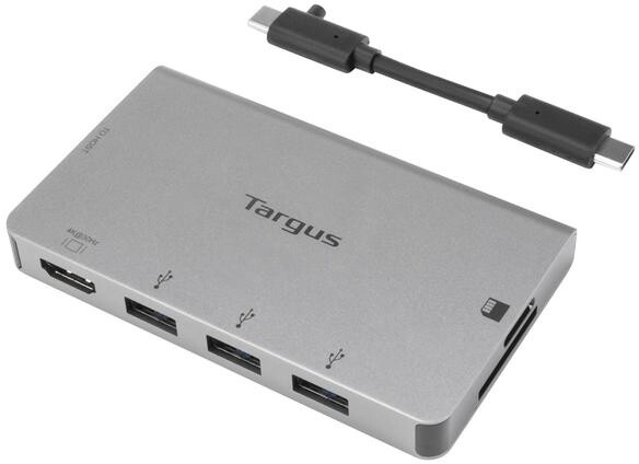 Targus hub USB-C - 3x USB, HDMI, SD/MicroSD, 4Kx2K@30Hz, stříbrná_1245484004