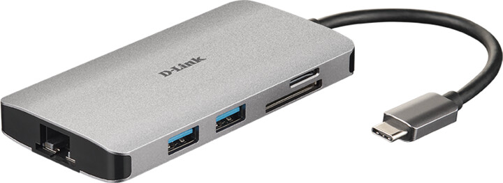 D-Link USB-C Hub 8v1, HDMI, Ethernet, PD, čtečka karet_1861097671