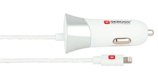 SKROSS USB nabíjecí autoadaptér, integrovaný kabel + 1x USB, 3400mA max_826615249