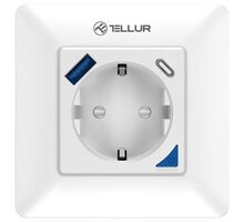 Tellur WiFi Smart Wall Plug, 3600W, 16A, PD20W, USB 18W, bílá TR0128