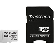 Transcend Micro SDXC 300S 128GB 95MB/s UHS-I U3 + SD adaptér Poukaz 200 Kč na nákup na Mall.cz