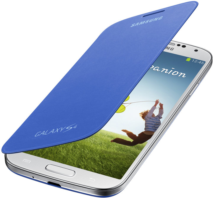 Samsung flip EF-FI950BCEG pro Galaxy S 4, modrá_1889697440