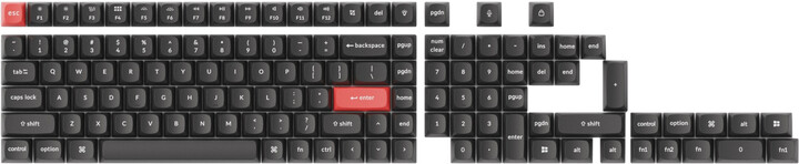 Keychron vyměnitelné klávesy double shot PBT, OSA, full set, dark black, US_1768644084