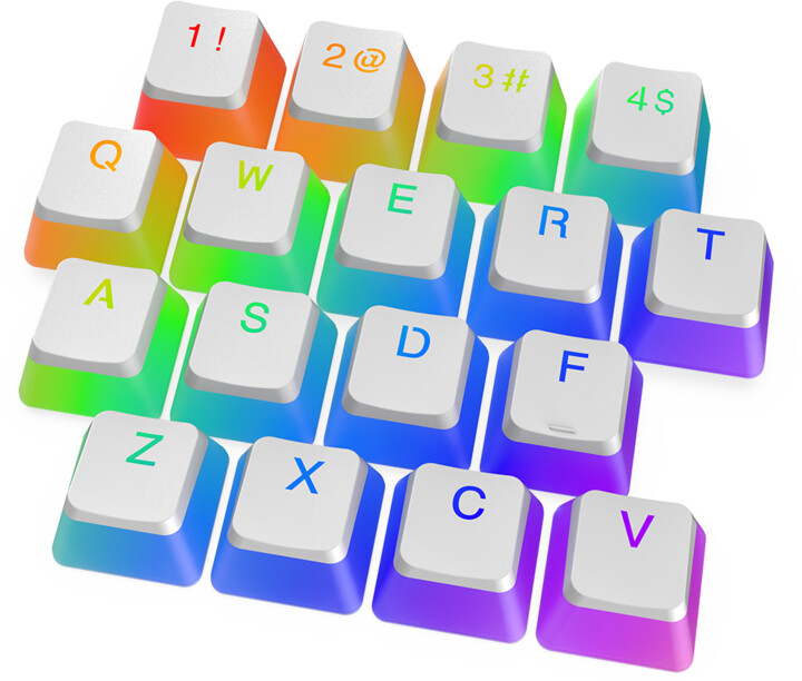 SPC Gear vyměnitelné klávesy KC104 Pudding Onyx White, Kailh, 104 kláves, bílé/průhledné, US_261147988