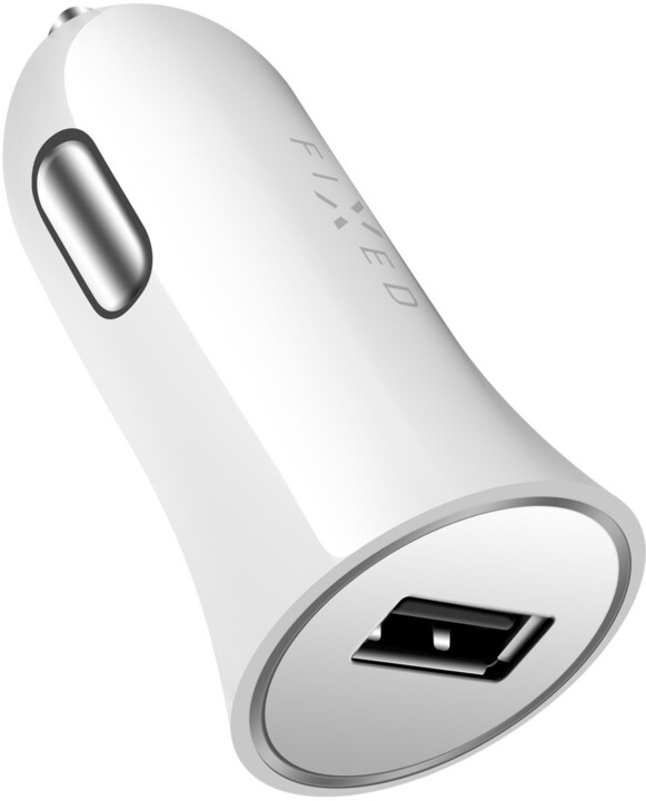 FIXED autonabíječka s USB výstupem, 2,4A, bílá_1647498483