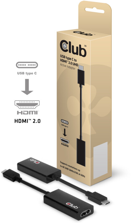 Club3D USB 3.1 TYPE C na HDMI 2.0, aktivní převodník_1634066025