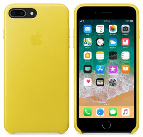 Apple kožený kryt na iPhone 8 Plus / 7 Plus, jasně žlutá_1606199727