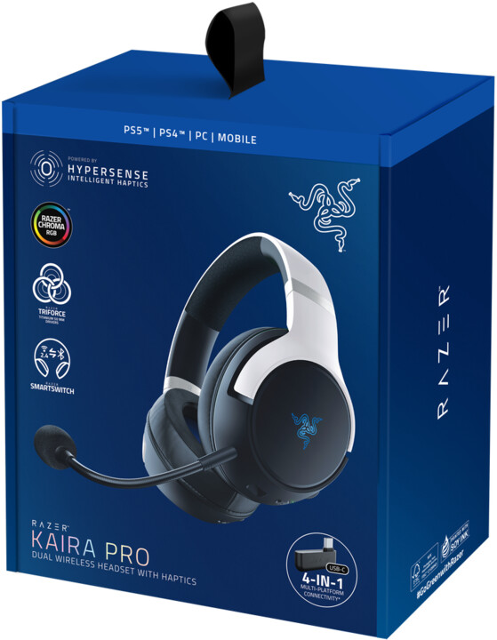 Razer Kaira Pro for PlayStation, černá/bílá_900234348