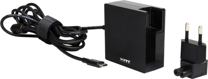 PORT CONNECT Napájecí adaptér k notebooku, EU &amp; UK, 5-20V, 3-3,2A, 65W, USB-C konektor_217948414