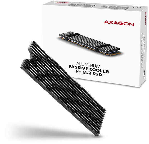 AXAGON CLR-M2L, hliníkový pasivní chladič pro M.2 2280 SSD_608617964