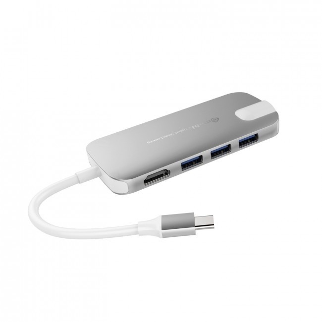Gmobi Multi-port USB-C Hub HDMI a Ethernet, stříbrná_1596574108
