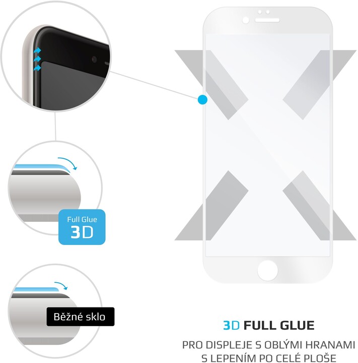 FIXED 3D Full-Cover ochranné tvrzené sklo pro Apple iPhone 6/6S, s lepením přes celý displej, bílé_421786545