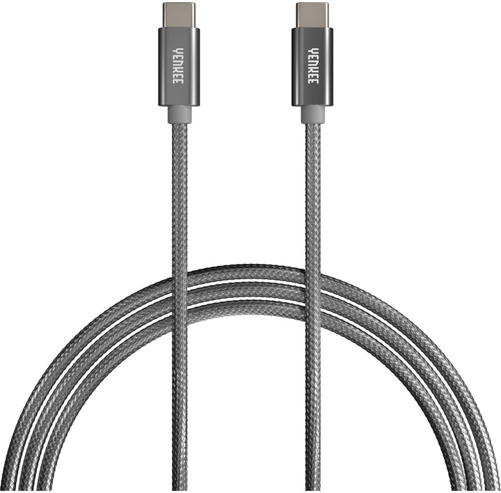 YENKEE kabel YCU C102 SR USB-C, 60W, 2m, šedá_1169154583