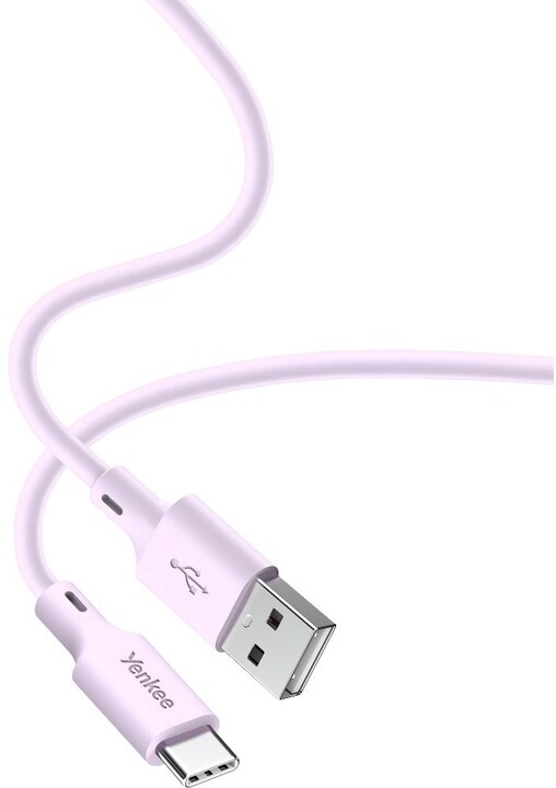 YENKEE kabel YCU 315 PE SILIC USB-A - USB-C, USB 2.0, 1.5m, růžová_1764870903
