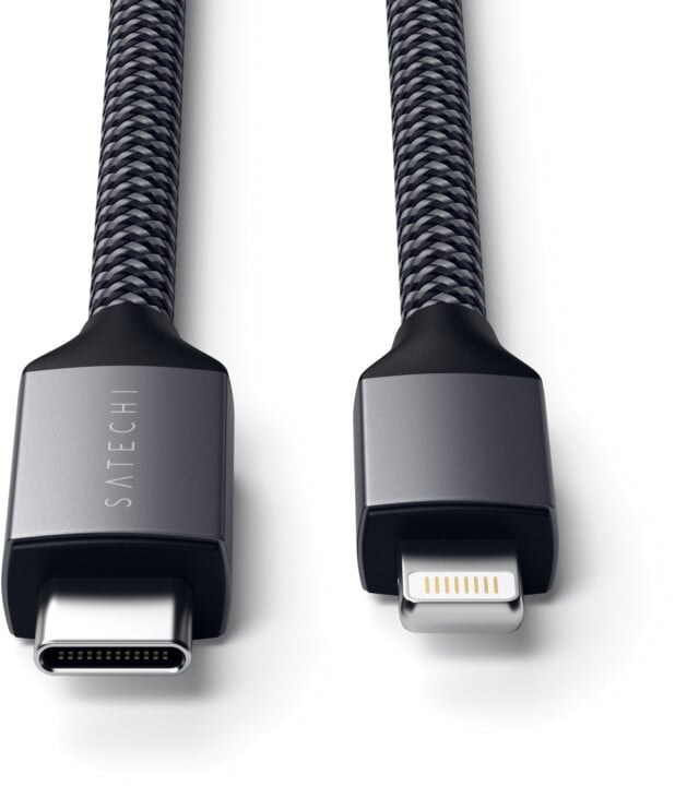 Satechi nabíjecí kabel USB-C - Lightning, 1.8m, šedá_256894119
