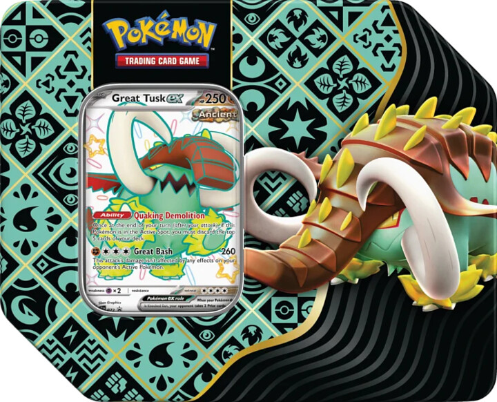 Karetní hra Pokémon TCG: Paldean Fates - Premium Tin - Shiny Great Tusk ex_1823167912