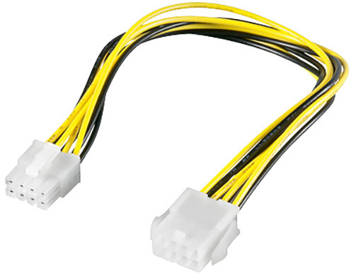 PremiumCord prodloužení napájecího kabelu, 8 pinů, délka 28cm_21765251