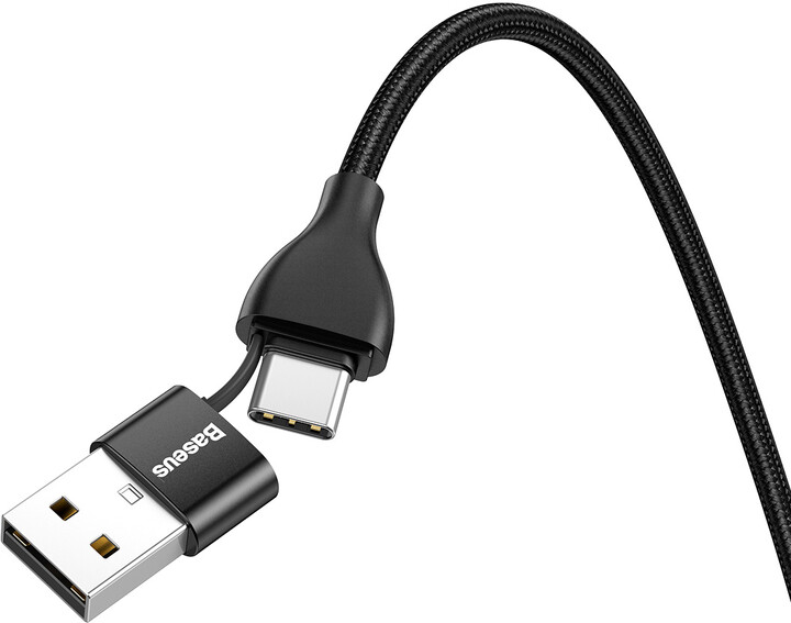Baseus nabíjecí / datový kabel 2v1 USB-A +USB-C - Lightning, 18W, 1m, černá_469741068