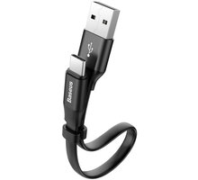 Baseus nabíjecí / datový kabel Nimble Series USB-A - USB-C, plochý, 23cm, černá