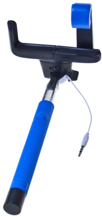 Aligator Selfie držák s ovládáním 3,5mm jack, modrá_1523485727