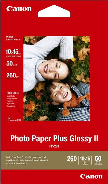 Canon Foto papír Plus Glossy II PP-201, 10x15 cm, 50 ks, 260g/m2, lesklý_1711571874