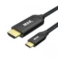 MAX kabel USB-C - HDMI 2.0, opletený, 2m, černá