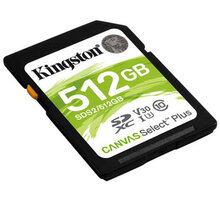 Kingston SDXC Canvas Select Plus 512GB 100MB/s UHS-I O2 TV HBO a Sport Pack na dva měsíce